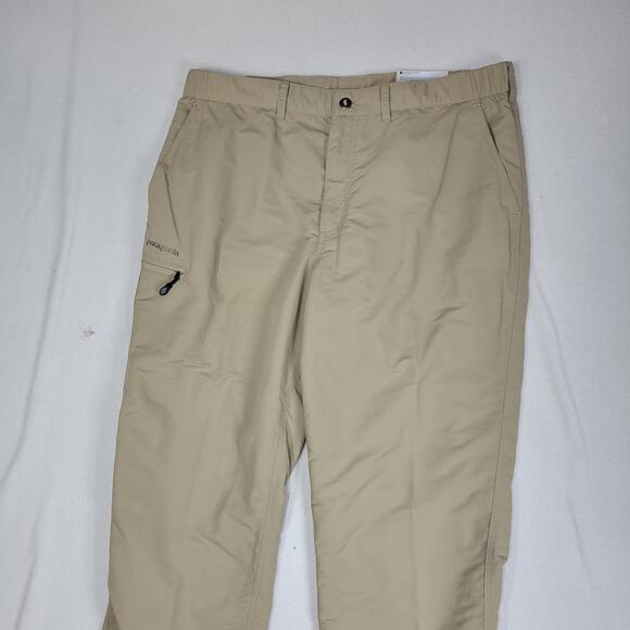 Patagonia Pants Mens XL Beige Zip Off Convertible Cargo Hiking Gorpcore Belted - Picture 2 of 11
